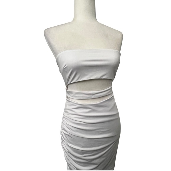 Revolve Superdown Strapless Cutout Dress in White - Picture 2 of 16